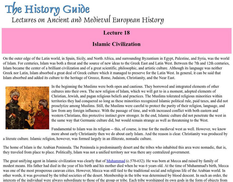 The History Guide: Islamic Civilization Article The History Guide: Islamic Civilization Article