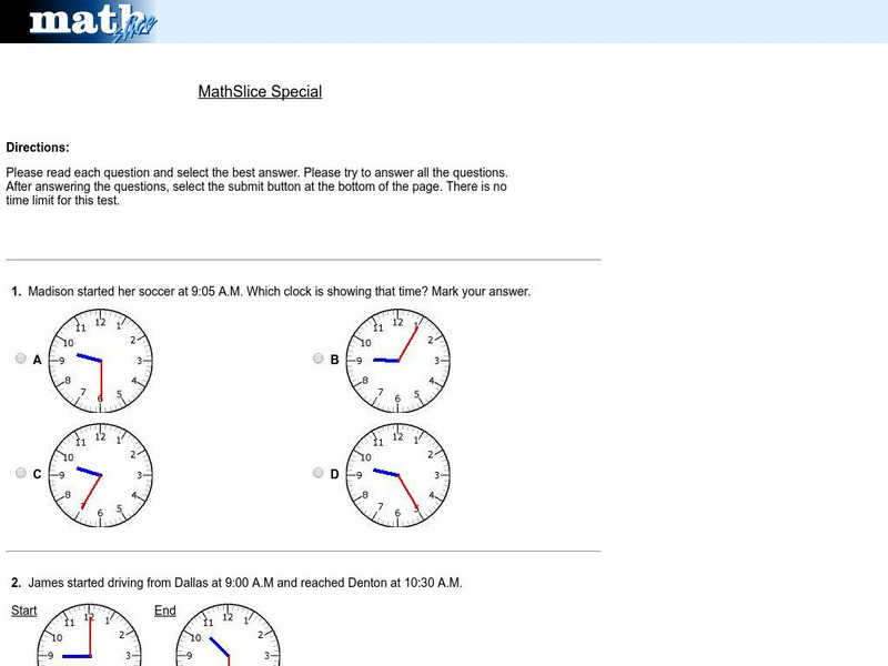 Math Slice: Time Slice Special Test Unknown Type Math Slice: Time Slice Special Test Unknown Type