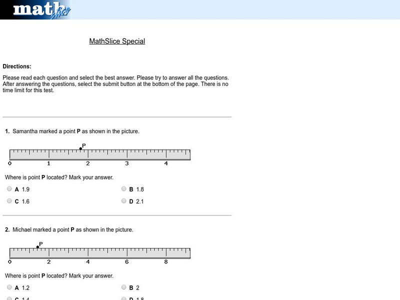 Math Slice: Length Slice Special Test Unknown Type Math Slice: Length Slice Special Test Unknown Type