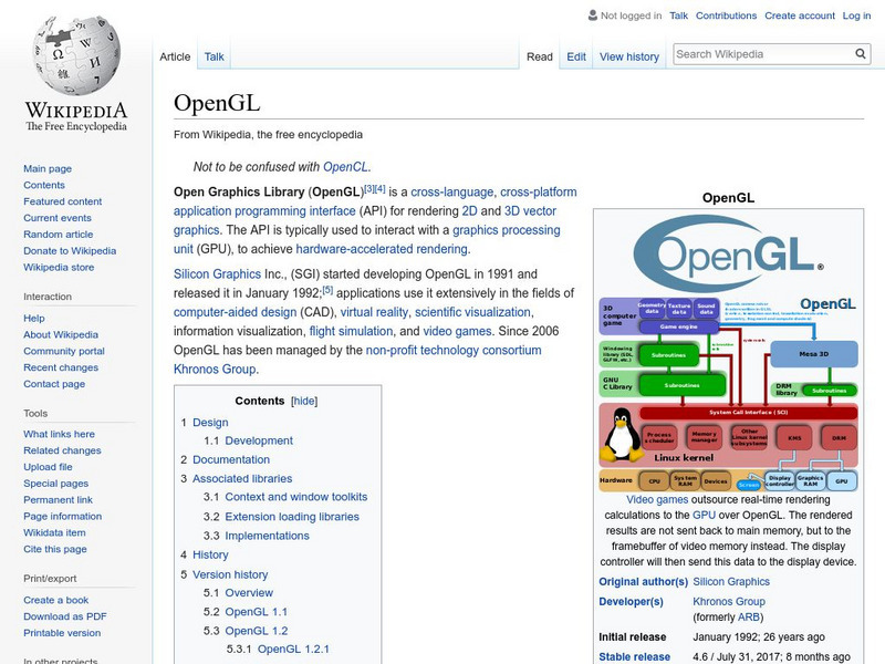 Wikipedia: Open Gl Handout Wikipedia: Open Gl Handout