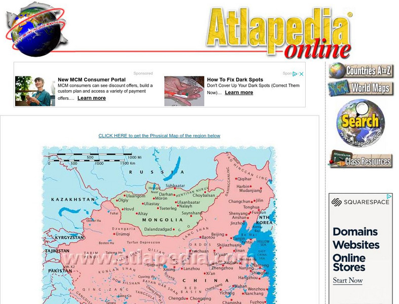 Atlapedia Online: Political Map of China, Mongolia, Hong Kong, Macau Handout Atlapedia Online: Political Map of China, Mongolia, Hong Kong, Macau Handout