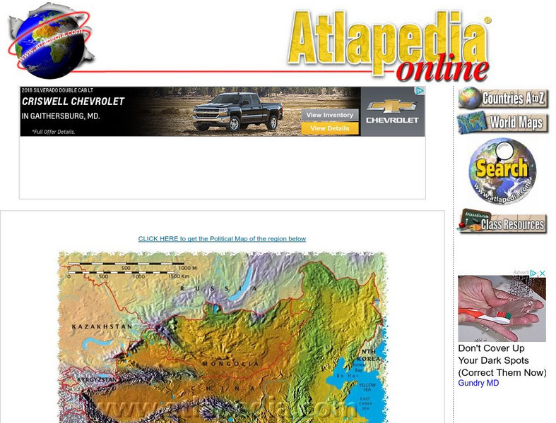 Atlapedia Online: Physical Map of China, Mongolia, Hong Kong, Macau Handout Atlapedia Online: Physical Map of China, Mongolia, Hong Kong, Macau Handout