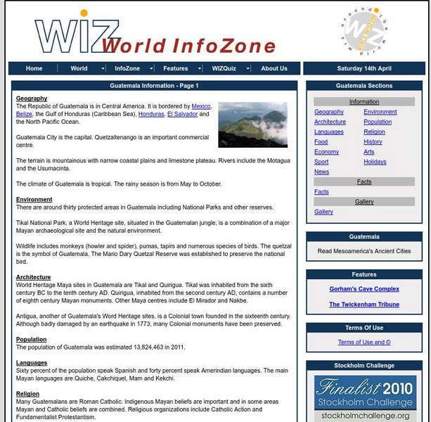 World Info Zone: Guatemala Handout World Info Zone: Guatemala Handout