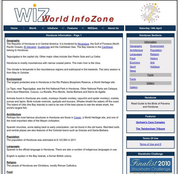 World Info Zone: Honduras Handout World Info Zone: Honduras Handout