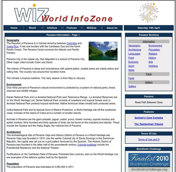 World Info Zone: Panama Handout World Info Zone: Panama Handout