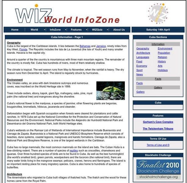 World Info Zone: Cuba Handout World Info Zone: Cuba Handout