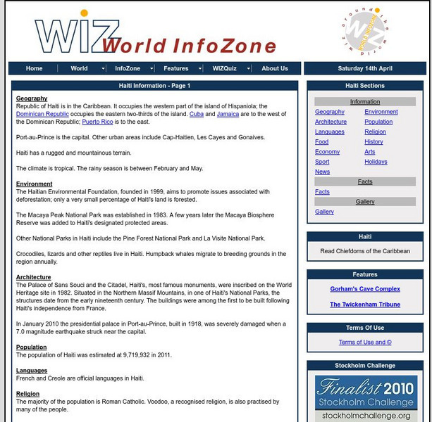 World Info Zone: Haiti Handout World Info Zone: Haiti Handout