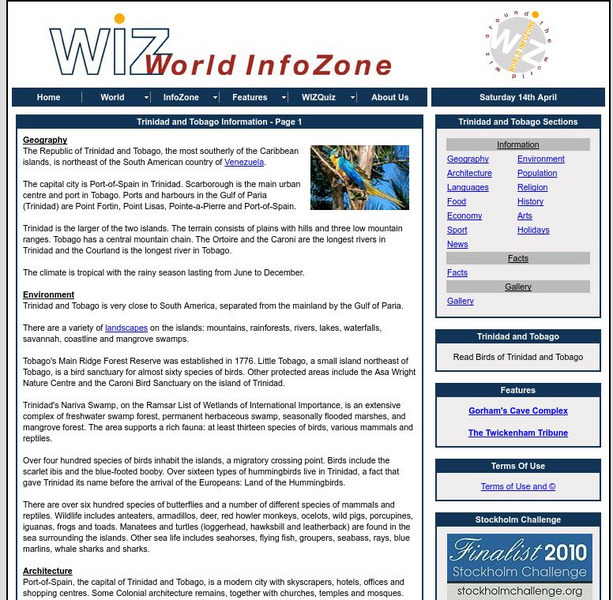 World Info Zone: Trinidad and Tobago Handout World Info Zone: Trinidad and Tobago Handout