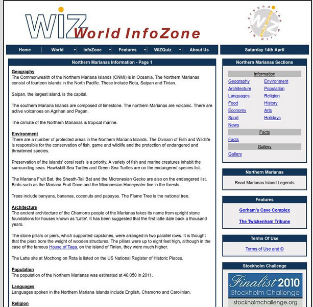World Info Zone: Northern Marianas Handout World Info Zone: Northern Marianas Handout