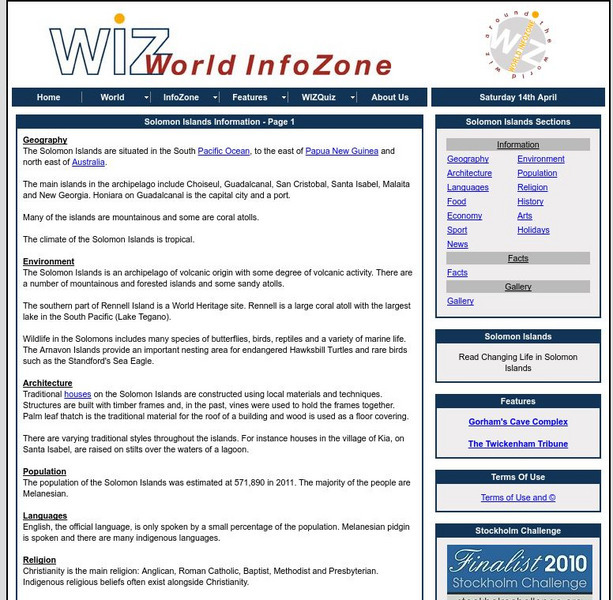 World Info Zone: Solomon Islands Handout