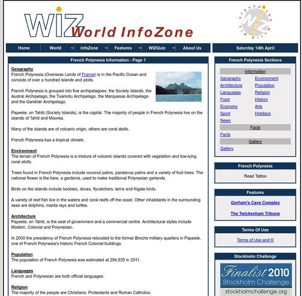 World Info Zone: French Polynesia Handout World Info Zone: French Polynesia Handout
