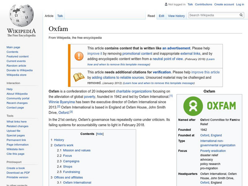 Wikipedia: Oxfam Handout Wikipedia: Oxfam Handout