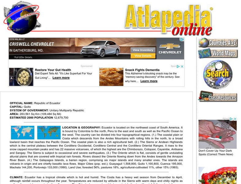 Atlapedia Online: Ecuador Handout Atlapedia Online: Ecuador Handout