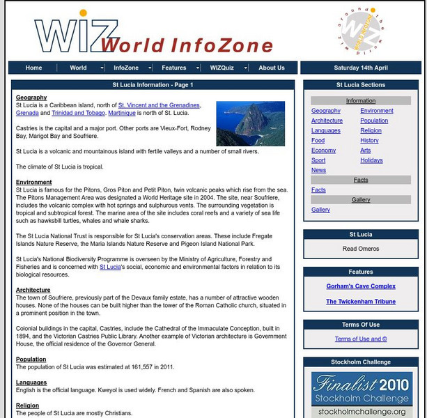 World Info Zone: St. Lucia Handout World Info Zone: St. Lucia Handout