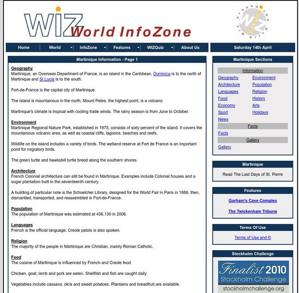 World Info Zone: Martinique Handout World Info Zone: Martinique Handout