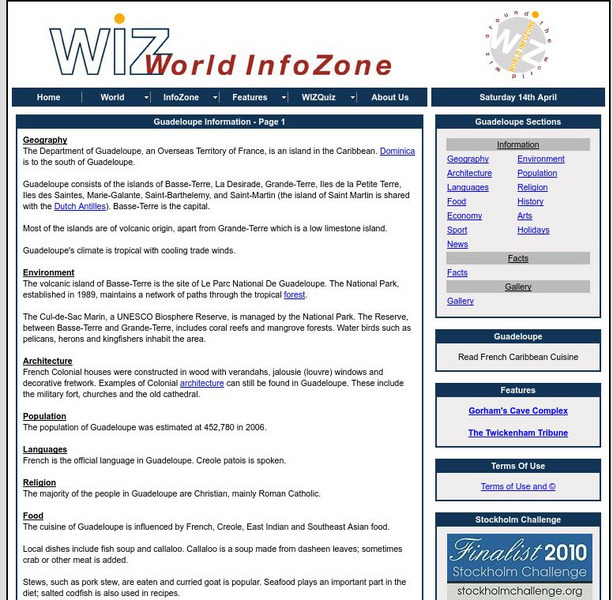 World Info Zone: Guadeloupe Handout World Info Zone: Guadeloupe Handout