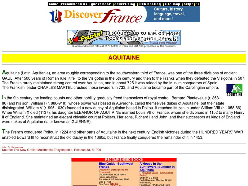 Discover France: Aquitaine Website