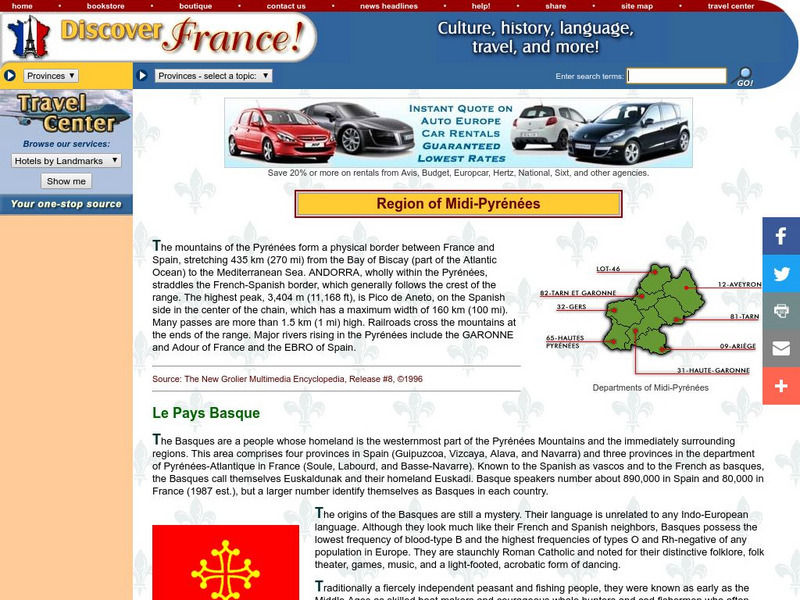 Discover France: Midi Pyrenees Website Discover France: Midi Pyrenees Website