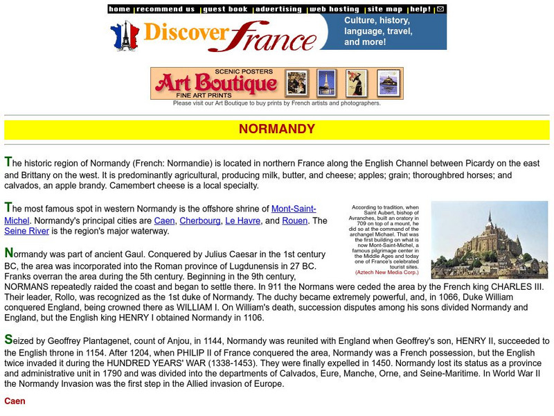 Discover France: Normandy Website Discover France: Normandy Website