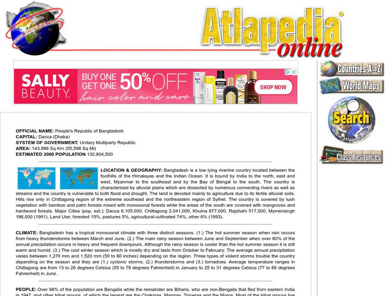 Atlapedia Online: Bangladesh Handout Atlapedia Online: Bangladesh Handout