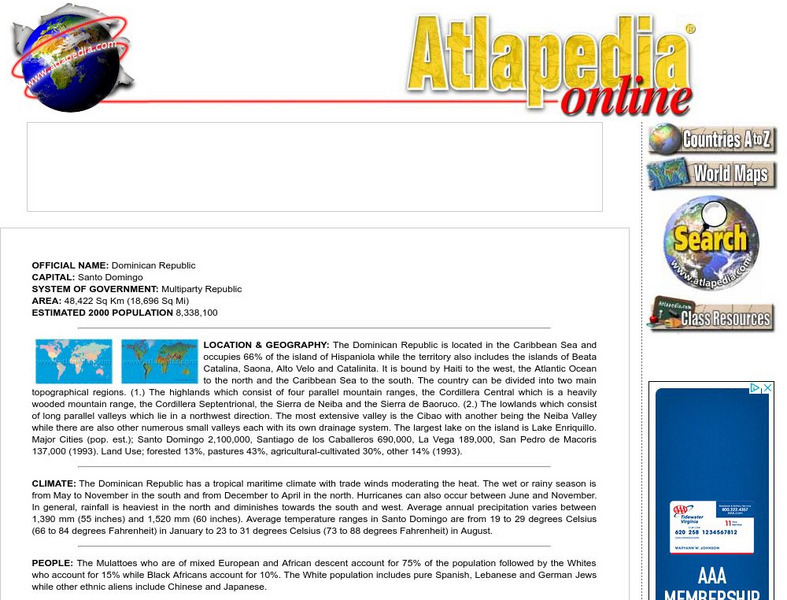 Atlapedia Online: Dominican Republic Handout Atlapedia Online: Dominican Republic Handout