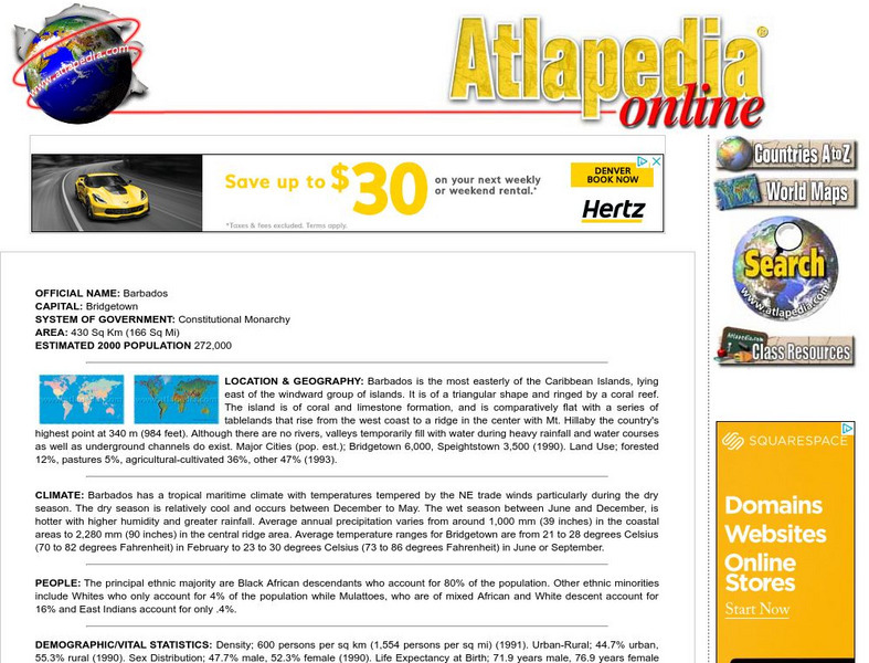 Atlapedia Online: Barbados Handout Atlapedia Online: Barbados Handout