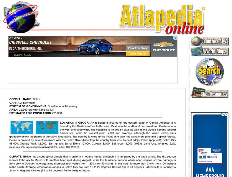 Atlapedia Online: Belize Handout Atlapedia Online: Belize Handout