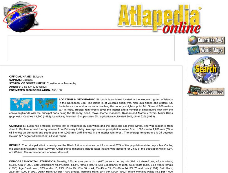 Atlapedia Online: St. Lucia Handout Atlapedia Online: St. Lucia Handout