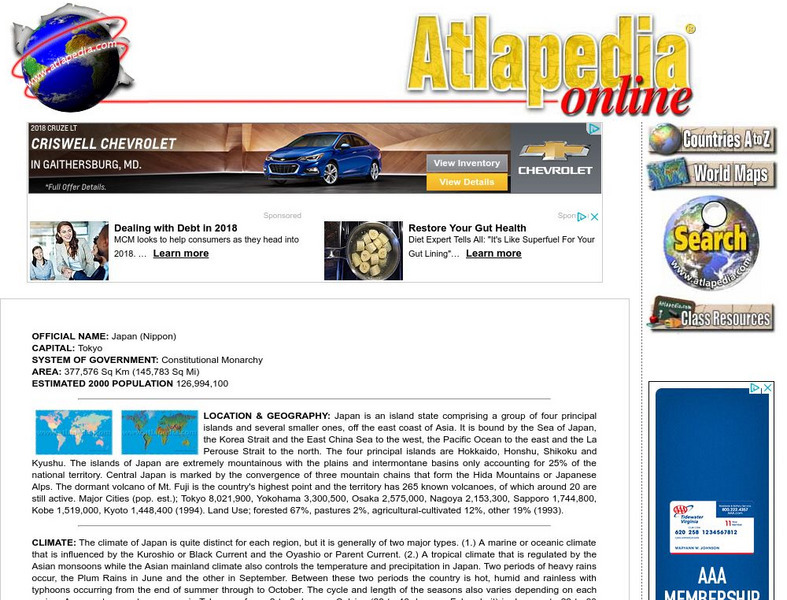 Atlapedia Online: Japan Handout Atlapedia Online: Japan Handout