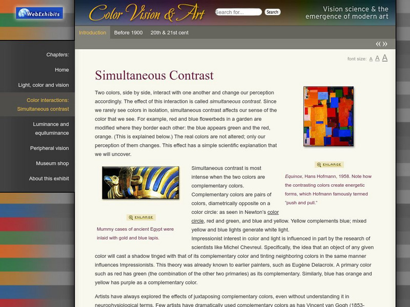 Web Exhibits: Contrast of Color Graphic