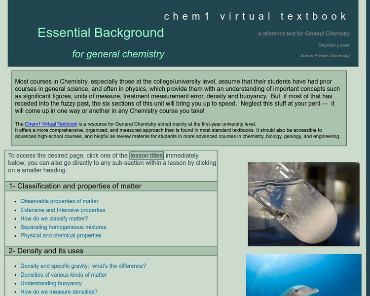 Chem1 Virtual Textbook: Getting Started in Chemistry Handout Chem1 Virtual Textbook: Getting Started in Chemistry Handout