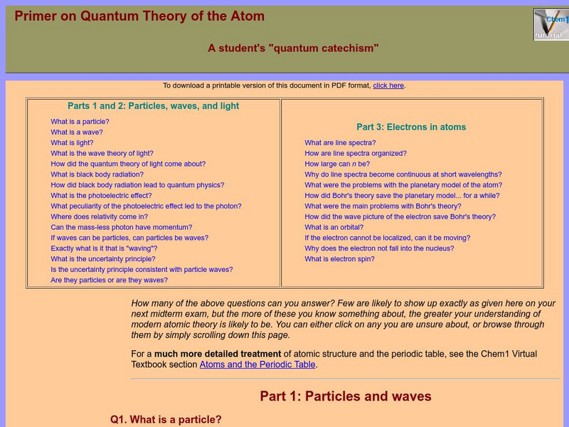 Chem1 Virtual Textbook: Bohr's Theory eBook Chem1 Virtual Textbook: Bohr's Theory eBook