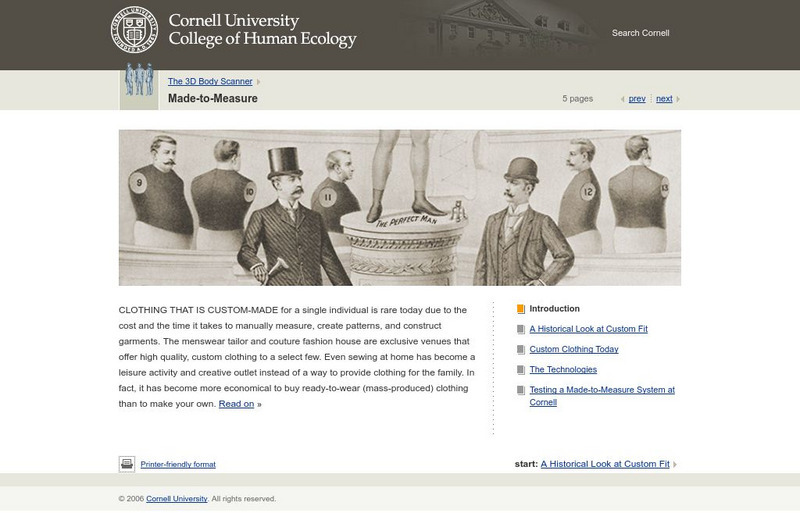 Cornell University: Made to Measure Activity Cornell University: Made to Measure Activity