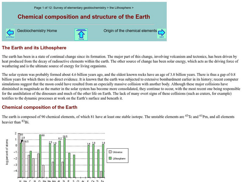 Chem1 Virtual Textbook: Chemical Composition and Structure of the Earth Handout Chem1 Virtual Textbook: Chemical Composition and Structure of the Earth Handout