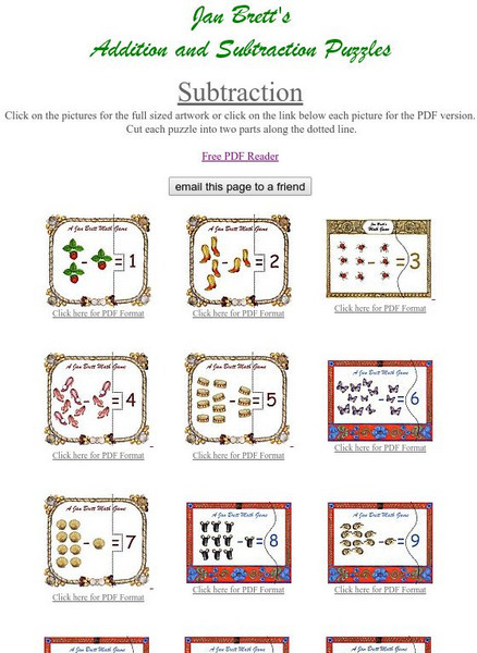 Jan Brett: Subtraction Fact Puzzles Pdf Professional Doc Jan Brett: Subtraction Fact Puzzles Pdf Professional Doc