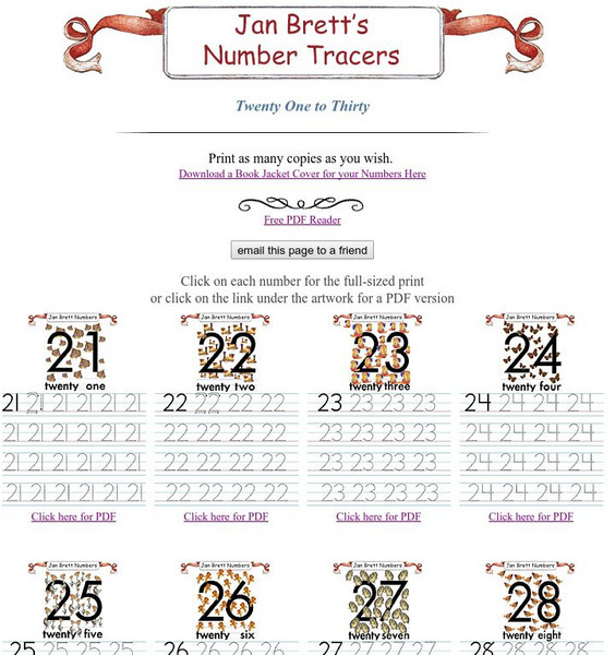 Jan Brett: Number Tracing Pages 21 30 Pdf Graphic Jan Brett: Number Tracing Pages 21 30 Pdf Graphic
