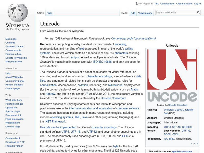 Wikipedia: Unicode Handout Wikipedia: Unicode Handout