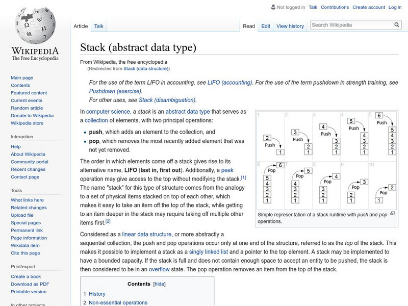 Wikipedia: Stack Handout Wikipedia: Stack Handout