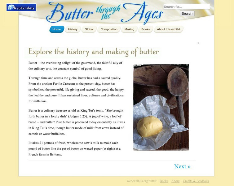 Web Exhibts: Butter : Explore the History and Making of Butter Website