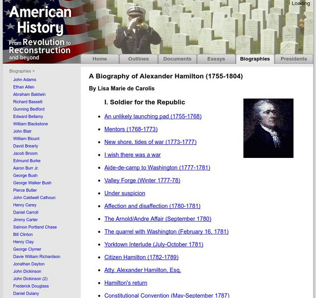 American History: Biographies: Alexander Hamilton Unit Plan