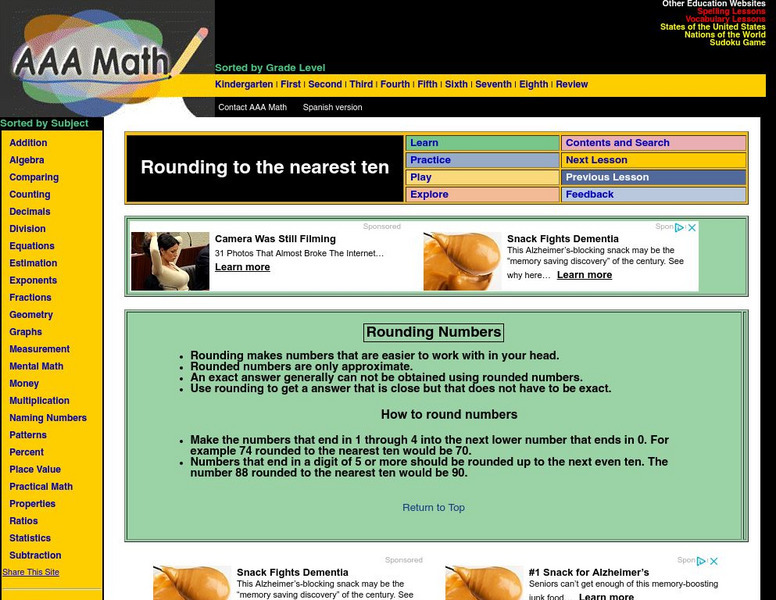 Aaa Math: Rounding to the Nearest Ten Unit Plan Aaa Math: Rounding to the Nearest Ten Unit Plan