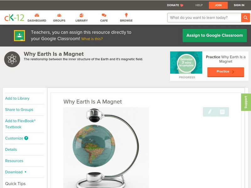 Ck 12: Physical Science: Why Earth Is a Magnet Unit Plan Ck 12: Physical Science: Why Earth Is a Magnet Unit Plan