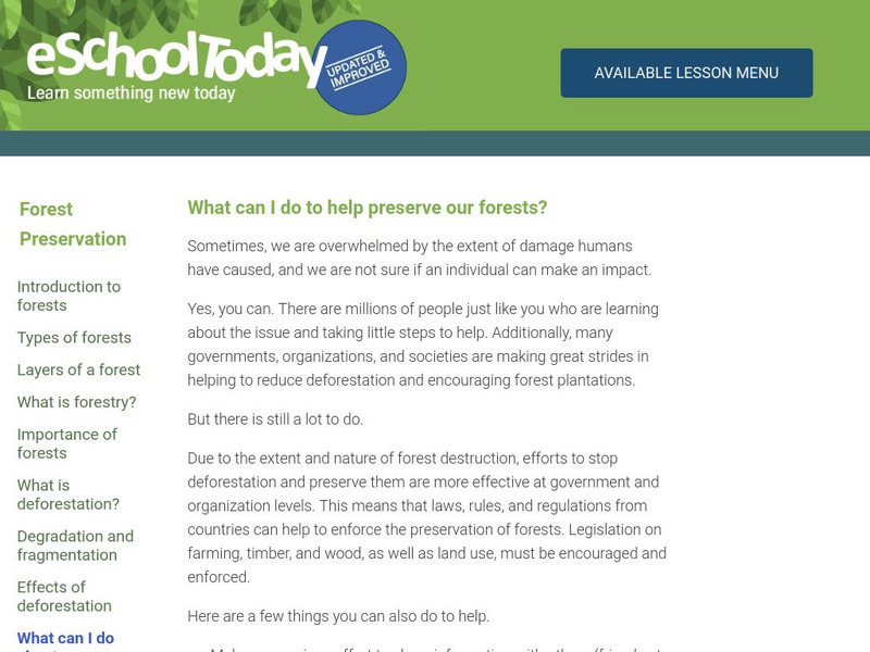 E School Today: Tips on How to Help Conserve Forest Resources Handout E School Today: Tips on How to Help Conserve Forest Resources Handout