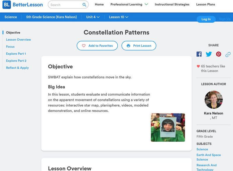 Better Lesson: Constellation Patterns Lesson Plan Better Lesson: Constellation Patterns Lesson Plan