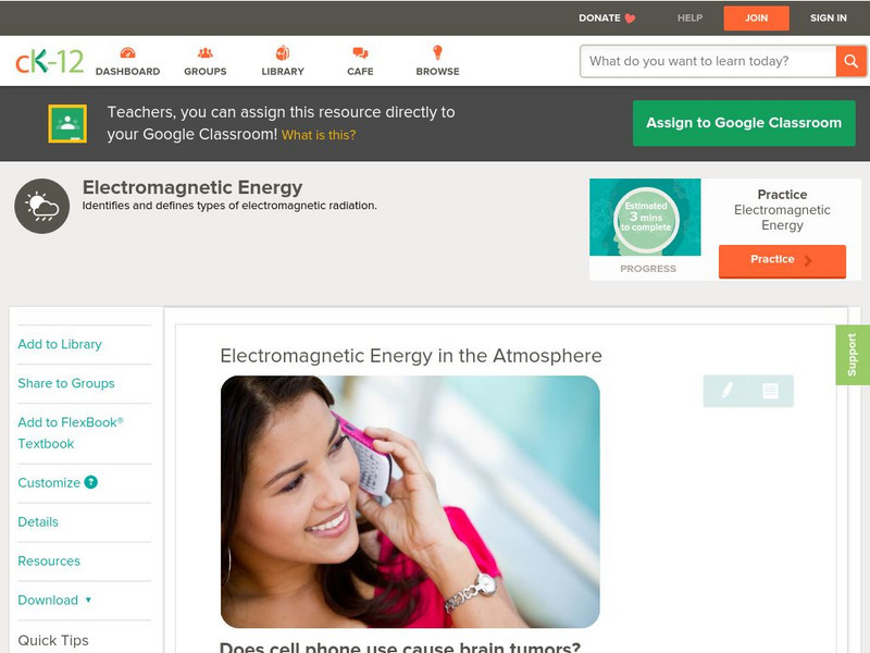 Ck 12: Earth Science: Electromagnetic Energy in the Atmosphere Unit Plan Ck 12: Earth Science: Electromagnetic Energy in the Atmosphere Unit Plan