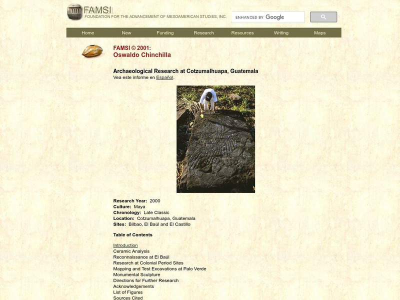 Famsi: Archaeological Research at Cotzumalhuapa, Guatemala Website Famsi: Archaeological Research at Cotzumalhuapa, Guatemala Website
