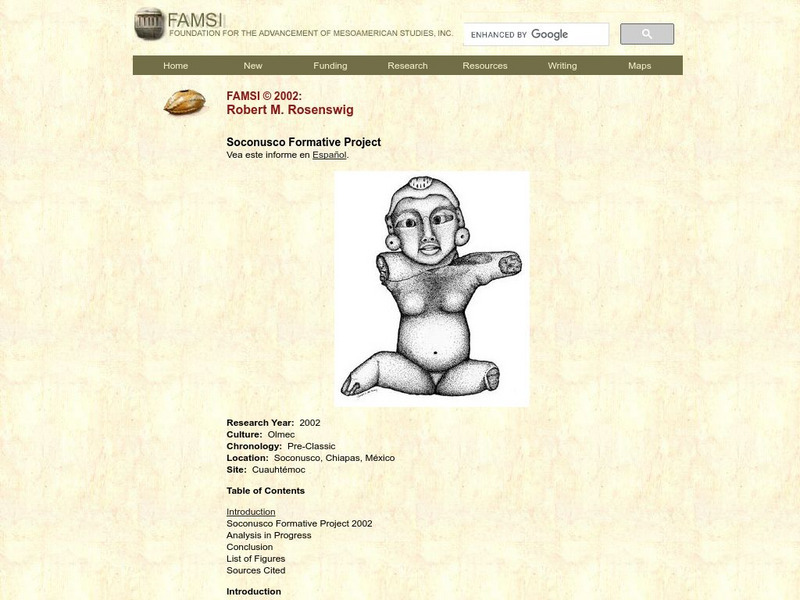 Famsi: Soconusco Formative Project (2000) Website