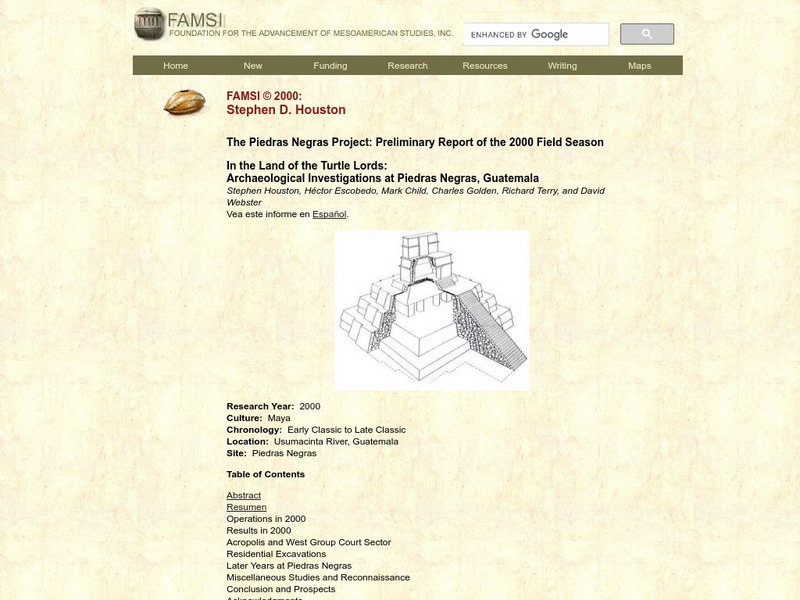Famsi: The Piedras Negras Project (2000) Website Famsi: The Piedras Negras Project (2000) Website