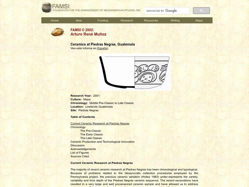 Famsi: Ceramics at Piedras Negras, Guatemala (2001) Handout