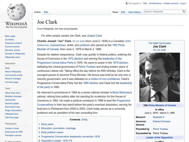 Wikipedia: Joe Clark Handout Wikipedia: Joe Clark Handout